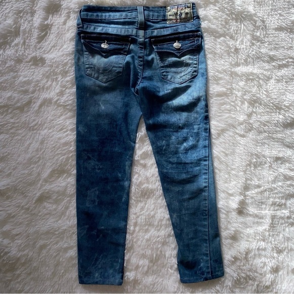 True Religion Girls acid wash jeans w pink stitching size 8 - Picture 4 of 15